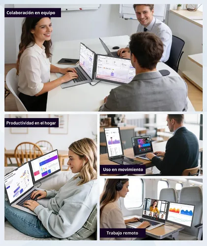 Vista 6 de Extensor de pantalla para portátil de 1.87 libras, ultraportátil y ultra delgado, 14.2 pulgadas, FHD 1080P, monitor portátil dual para portátil