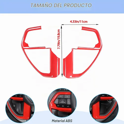 Vista 3 de Marco de botón de dirección para Toyota Tundra/Sequoia 2022+ y Tacoma 2024+ Aunginsy Car Central Control Steering Panel Protector Cover, Center