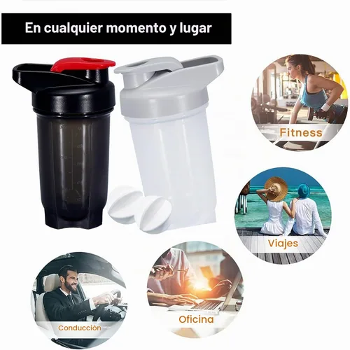 Vista 5 de Botella agitadora para batidos de proteínas y taza de 10 onzas/300ML con bolas batidoras, juego de botellas agitadoras de proteínas, plástico sin