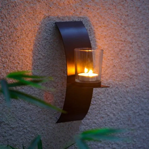 Vista 6 de Sziqiqi Apliques de Vela de Pared para Decoraciones, Apliques de Vela Metálicos Negros Montados en la Pared para Habitación, Pasillo, Entrada