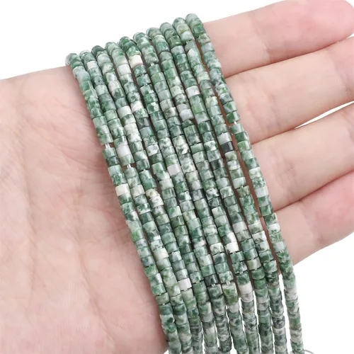 Vista 3 de BEADIA Cuentas Espaciadoras de Jade Natural Africano Planas Redondas Sueltas para Hacer Joyas con Abalorios 3mmx2mm 38cm