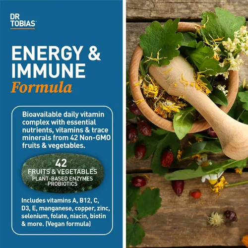 Vista 3 de Dr. Tobias Aceite de pescado Omega 3 y multivitamínico para adultos incluye probióticos y enzimas a base de plantas que promueven la salud general