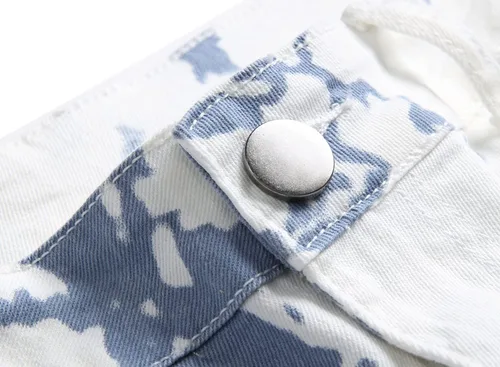 Vista 5 de Jeans ajustados elásticos para hombre, pantalones casuales con estampado de moda, cómodos, con cintura flexible