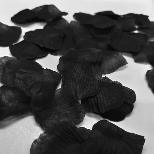 Vista 3 de JHFGJGH 500 Piezas Pétalos de Rosa Negros Exquisitos, Pétalos de Rosa de Seda de Imitación, Pétalos de Flores Artificiales para Noches Románticas