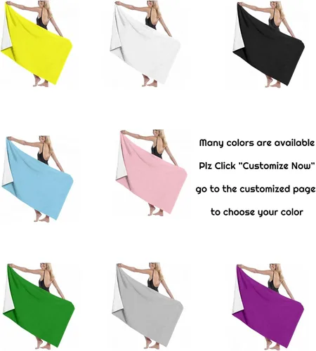 Vista 3 de Toalla de playa personalizada con tu foto/texto para adultos, adolescentes, mujeres, hombres, niños, niñas, toallas de microfibra suave y absorbente