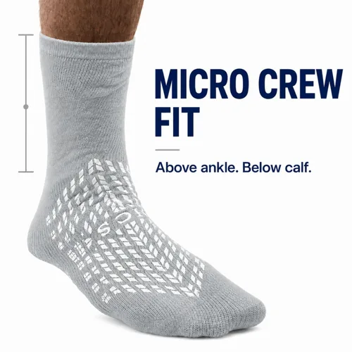 Vista 5 de HCS - Calcetines de hospital antideslizantes XL con agarres para mujeres y hombres (6 pares) – Calcetines antideslizantes de banda de rodadura 360