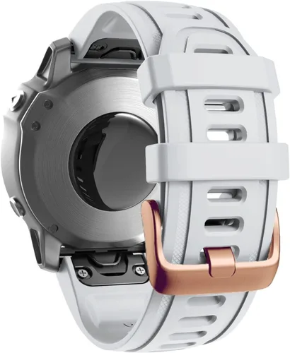 Vista 3 de Correa de reloj de liberación rápida pulsera de silicona para Garmin Fenix 5S 5X 5Plus 6S 6X 6 Pro oro rosa hebilla pulsera deportiva