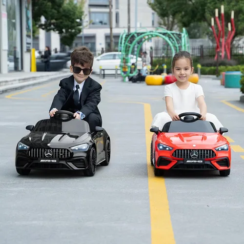 Vista 7 de TOBBI Auto de juguete eléctrico montable para niños, vehículo alimentado por batería para niños pequeños con control remoto parental/arranque