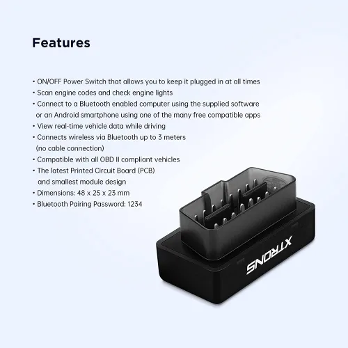 Vista 4 de XTRONS OBD2 II Herramienta de diagnóstico auto del coche lector de código de coche comprobar motor con interruptor de encendido/apagado