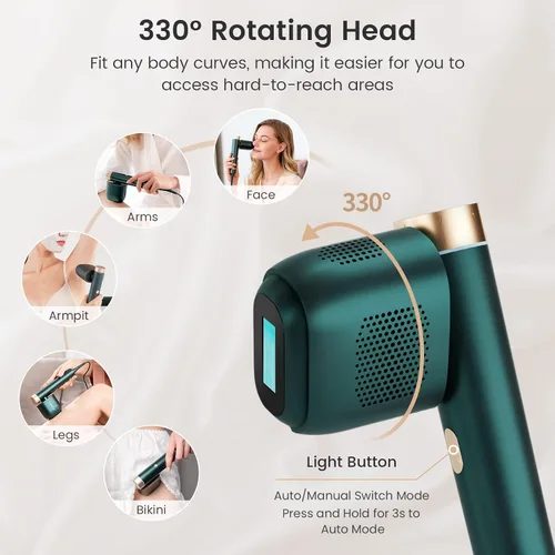 Vista 7 de JOVS Depilación láser, [energía 24J] Depilación IPL para mujeres y hombres, tecnología de enfriamiento de hielo de zafiro sin dolor de 37 °F, 6