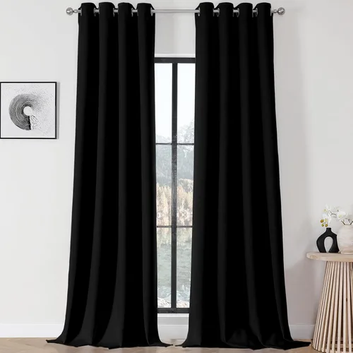 Vista 56 de Joydeco Cortinas opacas para dormitorio de 72 pulgadas de largo, 2 paneles de cortinas con aislamiento térmico para oscurecer la habitación