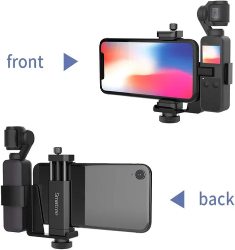 Vista 2 de Smatree OSMO Pocket 2 - Juego de 2 soportes para teléfono, accesorios de expansión con tornillo de rosca de 1/4 pulgadas compatible con DJI OSMO