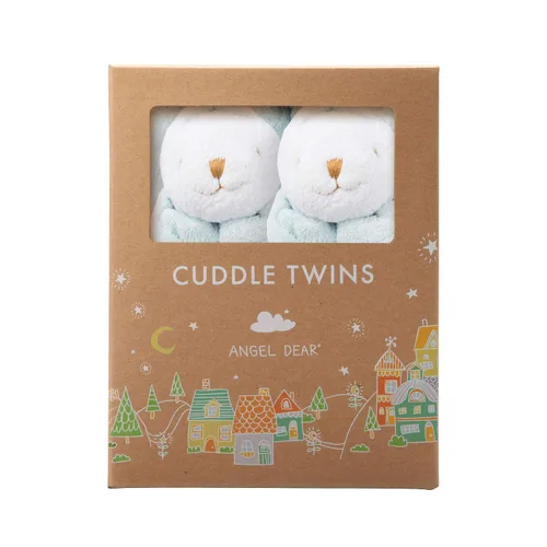 Vista 15 de Set de muñecos para abrazar Angel Dear, Cuddle Twins., Azul Elephant