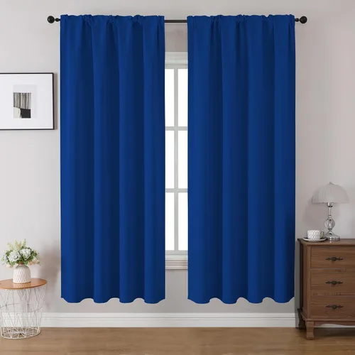 Vista 26 de CUCRAF Cortinas opacas de 45 pulgadas de largo, juego de 2 paneles para dormitorio, bolsillo para cortinero, cortinas de oscurecimiento