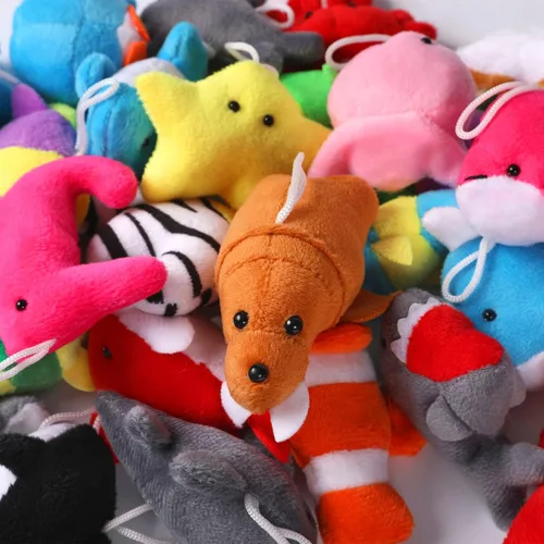 Vista 5 de Paquete de 30 mini juguetes de peluche de animales del océano a granel, lindos animales de peluche de criaturas marinas, decoración de llavero