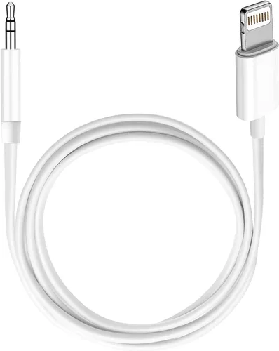Vista 8 de Cable auxiliar para iPhone (certificado MFi de Apple), cable de audio Lightning a 1/8 pulgadas, 3.3 pies, adaptador de conector de auriculares