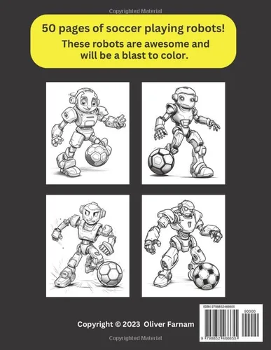 Vista 2 de Robot Soccer Coloring Book Robot Soccer Coloring Book for kids 8-15, 50 pages