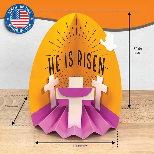 Vista 2 de FreshCut Crafts Kit de manualidades de la Biblia 3D de Diorama de Pascua Cartulina hecha en Estados Unidos, pantalla de mesa perforada, escuela