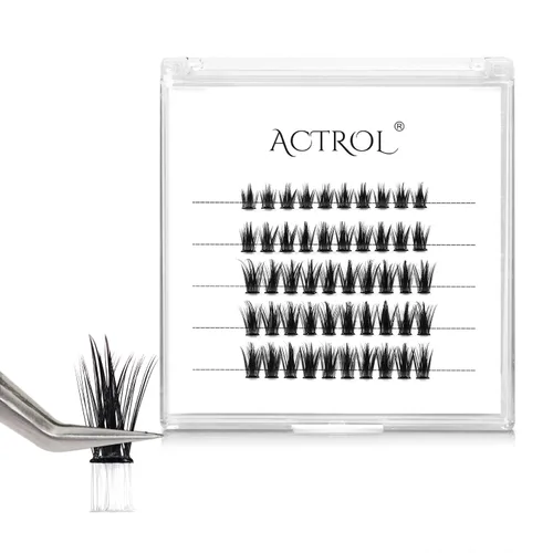 Vista 22 de ACTROL Pestañas de anime con forma de pluma, extensiones de racimo de pestañas naturales de manga individual