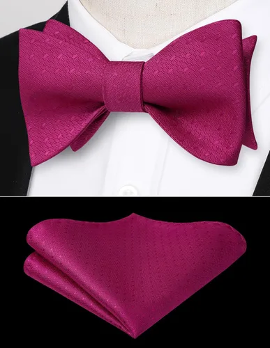 Vista 11 de HISDERN Pajaritas para hombre, diseño de lunares, corbatín y bolsillo cuadrado, clásico, esmoquin de negocios, boda, pajaritas, pañuelo