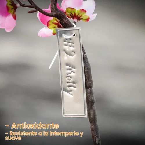 Vista 7 de Etiquetas de aluminio para plantas, etiquetas de metal de doble cara, árbol