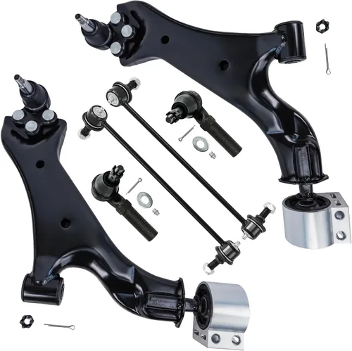 Vista 165 de Detroit Axle - Kit de extremo delantero para Chrysler 300 Dodge Charger 2011-2023 Challenger, 2 Lower Rearward Control Arms 2 Outer Tie Rods 2
