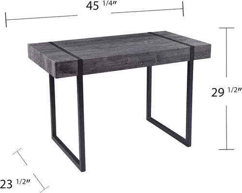 Vista 3 de SEI Furniture Harkriven - Escritorio para espacios pequeños, color negro