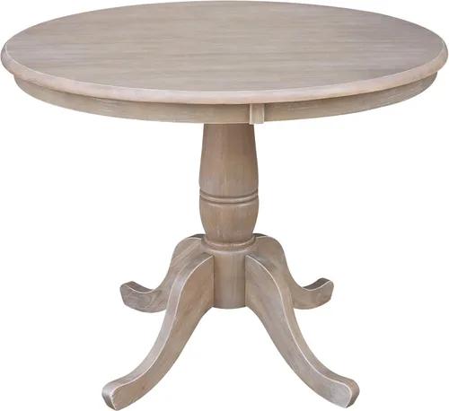 Vista 13 de Whitewood Industries International Concepts Mesa de pedestal redonda Pecan Nuez pacana