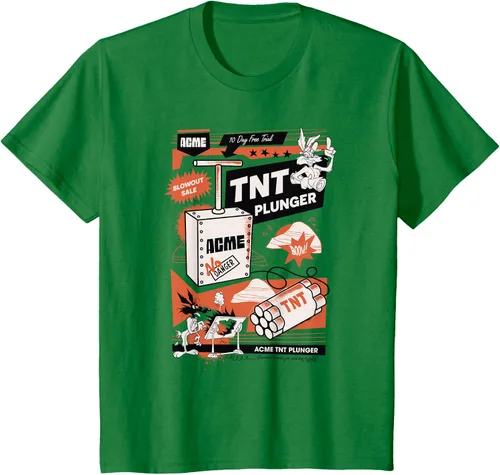 Vista 28 de Looney Tunes Wile E. Coyote - Camiseta de émbolo TNT, Blanco, S