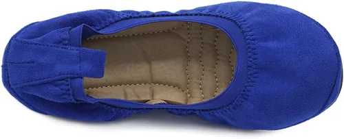 Vista 6 de Ollio Zapatos bajos de bailarina, cómodos, de gamuza sintética, para mujer