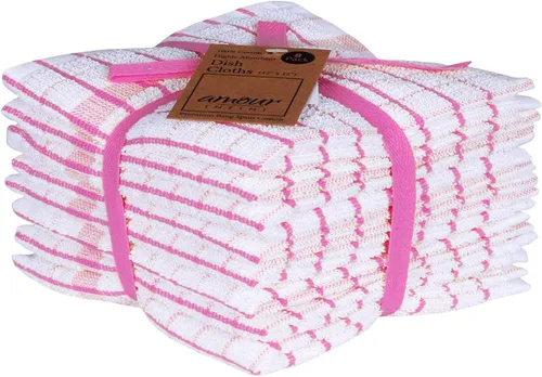 Vista 12 de AMOUR INFINI Juego de 8 paños de cocina ultra suaves, altamente absorbentes, de secado rápido, paños de cocina y limpieza de 12 x 12 pulgadas