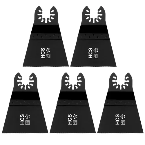 Vista 10 de Hojas de sierra oscilante multifunción de acero de alto carbono estándar de 2-1/2 pulgadas de ancho E-Cut, cuchillas multiherramienta de ajuste