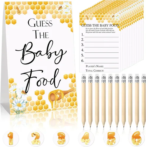 Vista 8 de Jutom Juego de 67 piezas para baby shower, Boho Guess The Baby Food Game