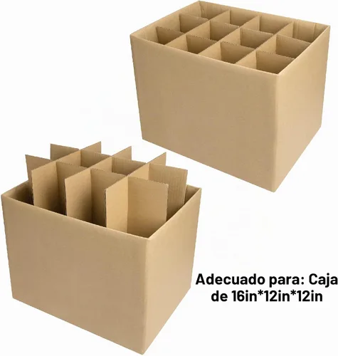 Vista 4 de codree 3 Kits de Embalaje de Vidrio - Divisores de Vidrio para Cajas de Mudanza - Cajas de Embalaje de Platos de Cristalería Divisores Corrugados