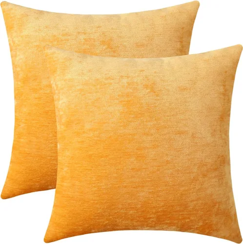 Vista 25 de Jeneoo - Fundas de almohada decorativas rojas brillantes de chenilla suave, fundas de cojín cómodas y sólidas para sofá de sala de estar