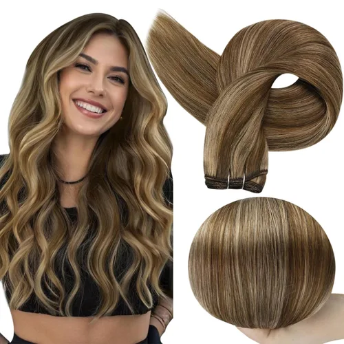 Vista 45 de Full Shine Extensiones de trama de cabello humano, cabello natural negro brillante, para mujeres, 1.76 oz (50 g), 10 pulgadas (25.4 cm), cabello