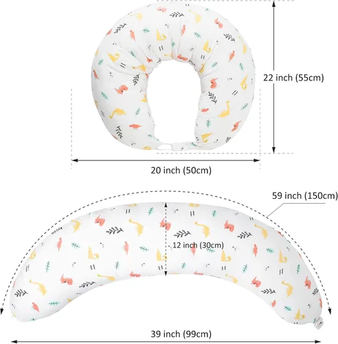 Vista 7 de BYRIVER Almohada de embarazo en forma de C con funda, almohada de rodilla para dormir de lado, rodillas, piernas, dolor de cadera, almohada