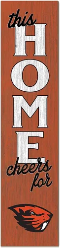 Vista 72 de KH Sports Fan Letrero de Alabama Crimson Tide This Home Cheers for Porch Leaner, 11 x 46 pulgadas, carmesí de marea carmesí; muestra tu espíritu