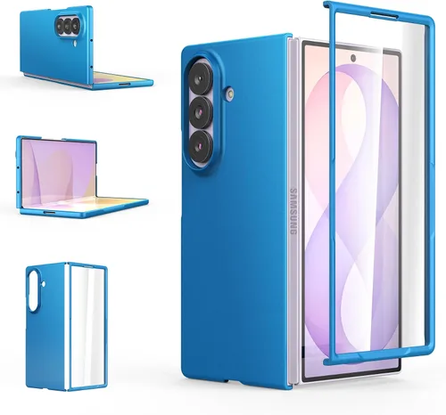 Vista 16 de Foluu Funda Slim Fit para Samsung Galaxy Z Fold 5, con protector de pantalla frontal integrado, cubierta protectora de PC mate ultradelgada
