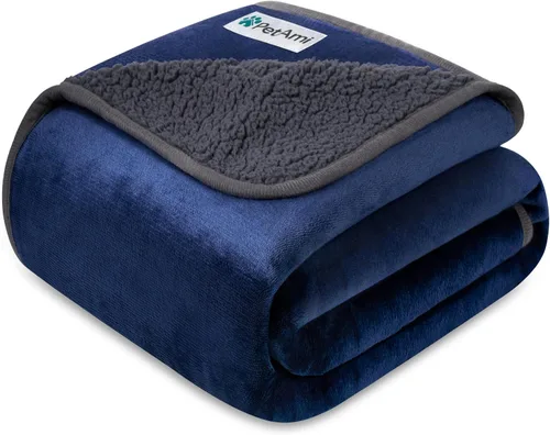 Vista 15 de PETAMI Manta impermeable de forro polar Sherpa para gatos y perros, color beige, talla S