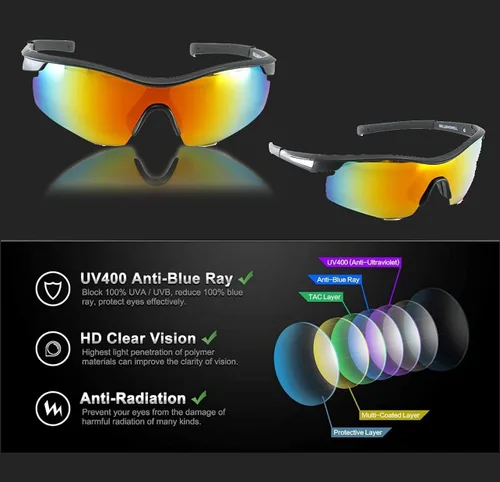 Vista 2 de Tac Glasses Tac - Lentes de sol polarizados para deportes al aire libre para hombres y mujeres unisex lentes militares originales como se ven
