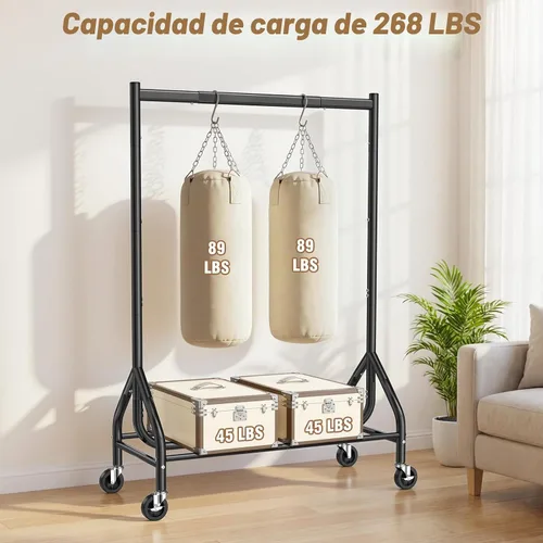 Vista 5 de EAGMAK Heavy Duty Clothes Rack Load 268 LBS, 31.5 inch Hanging Rod, Black