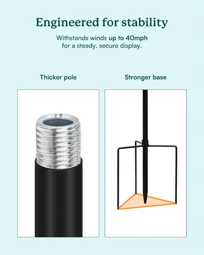 Vista 6 de Giradores de Viento para Exteriores, Giradores de Viento de Metal Grandes de 93", Esculturas de Viento Cinéticas y Giradores con Estaca, Molino