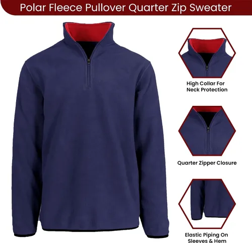 Vista 3 de JH DESIGN GROUP Sudadera Pullover Térmica de Forro Polar con Cremallera de un Cuarto para Hombre de Manga Larga Suéter de Peso Medio en 6