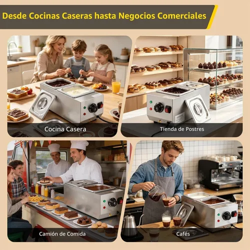 Vista 8 de Dyna-Living - Olla de chocolate para derretir 2 tanques de chocolate 1000W Chocolate Melter Pot for Melting Chocolate Candy, Electric Chocolate