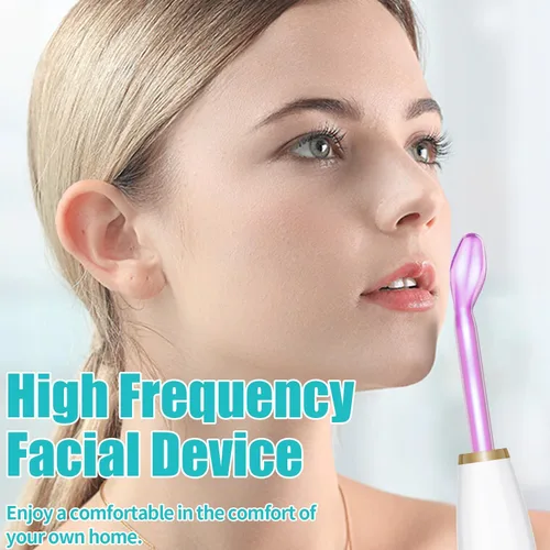 Vista 6 de TUMAKOU - Varita facial de alta frecuencia, máquina portátil de piel facial de alta frecuencia con luz violeta - con 6 tubos de vidrio (blanco)