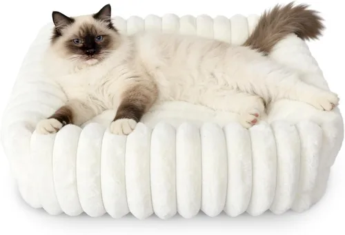 Vista 6 de Tiny Pet Bed for Extra Small Dogs & Cats, Square Washable 18x14 Cat Bed with High Sides, Rectangle Calming Cat Beds for Indoor Kittens and Puppy