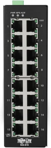 Vista 18 de Tripp Lite Conmutador Ethernet Gigabit PoE+ administrado industrial de 8 puertos de capa 2, puertos RJ45 de 10/100/1000 Mbps, montaje DIN