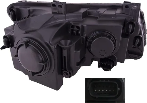 Vista 2 de HEADLIGHTSDEPOT Juego de faros delanteros halógenos negro bisel izquierdo derecho par compatible con Chrysler 300 2015-2017