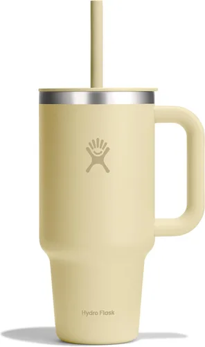 Vista 86 de Hydro Flask Vaso de Viaje con Asa, Tapa y Pajita - Acero Inoxidable Aislado en 24 Oz Aloe